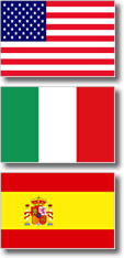 American, Italian and Spanish flags