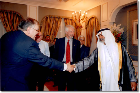 Ron Bradfield, Colin Eden and Sheikh Nahyan Mabarak Al Nahyan