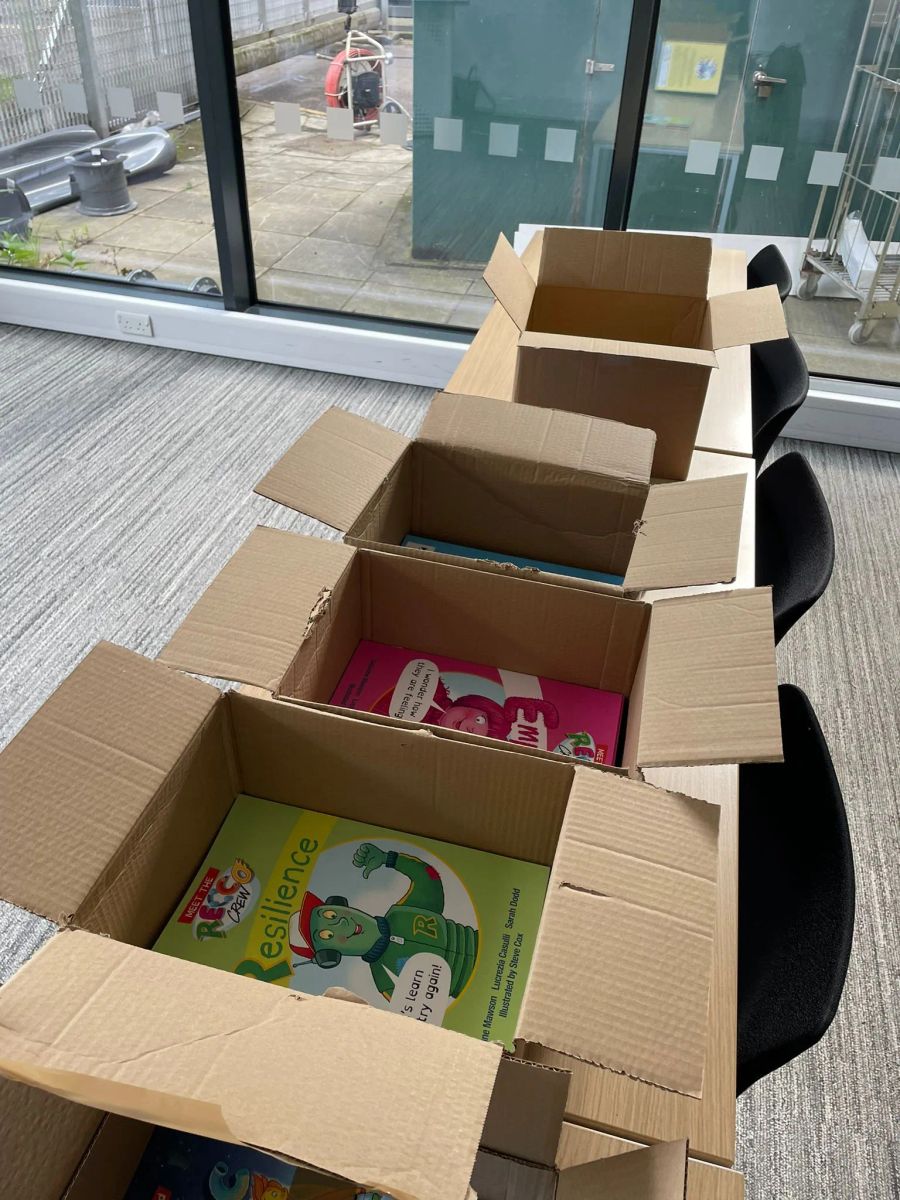 RECCO Crew books in boxes