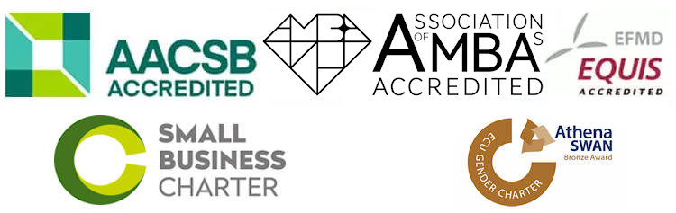 AACSB, AMBA and Equis logos