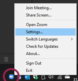 Settings Menu